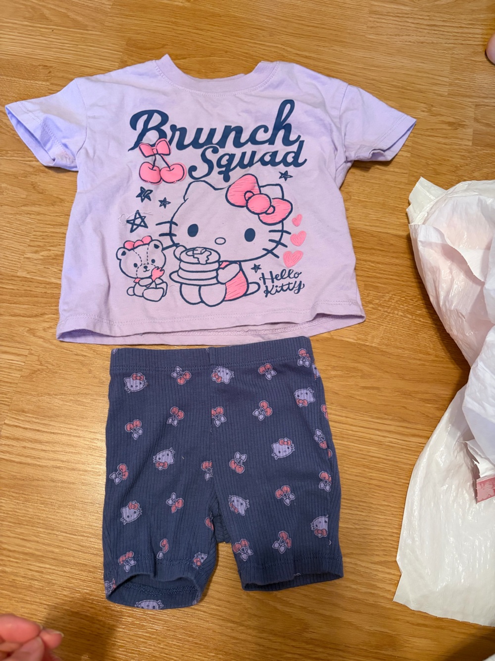 Hello Kitty Lilac Top with Navy Printed Shorts Pajama Set